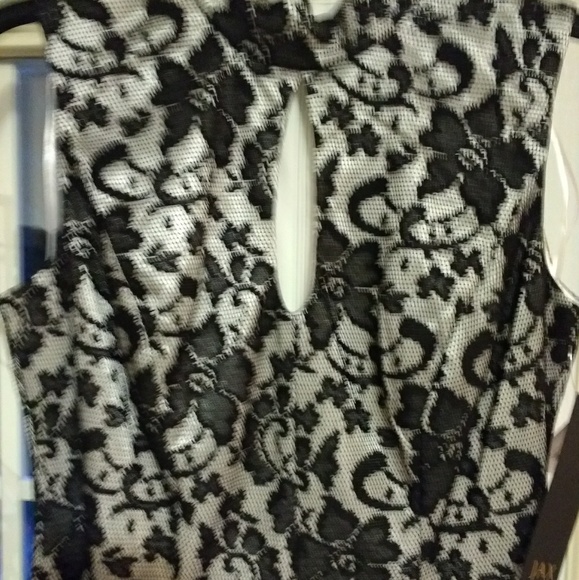 Jax Dress, Silver with Black Lace Underlay, - Picture 2 of 7